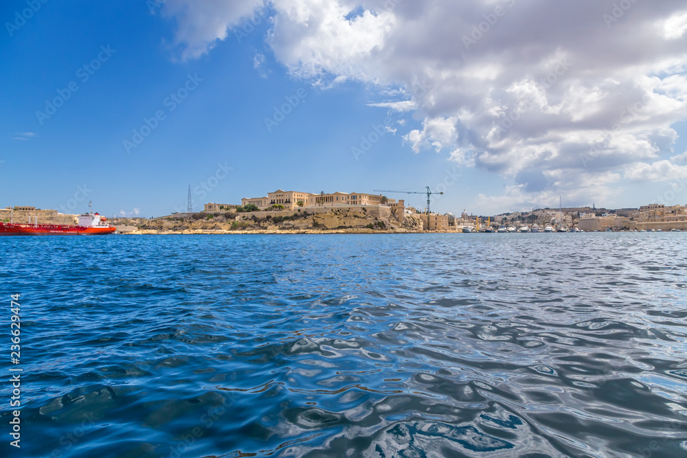 Kalkara, Malta. Scenic view of the city and the fortress