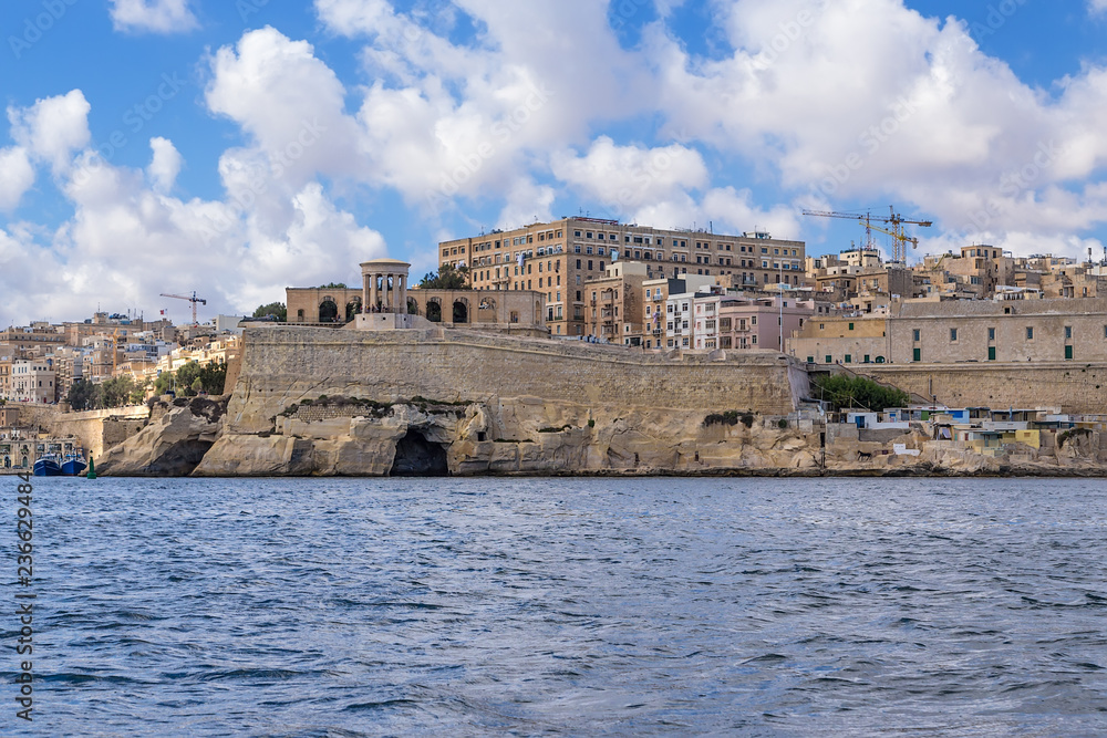 Valletta, Malta. Scenic view of the city and the bastion of St.. Christopher