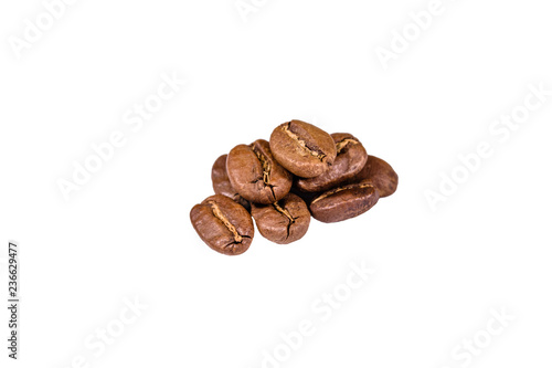 Pile of the coffee beans isolated on a white background