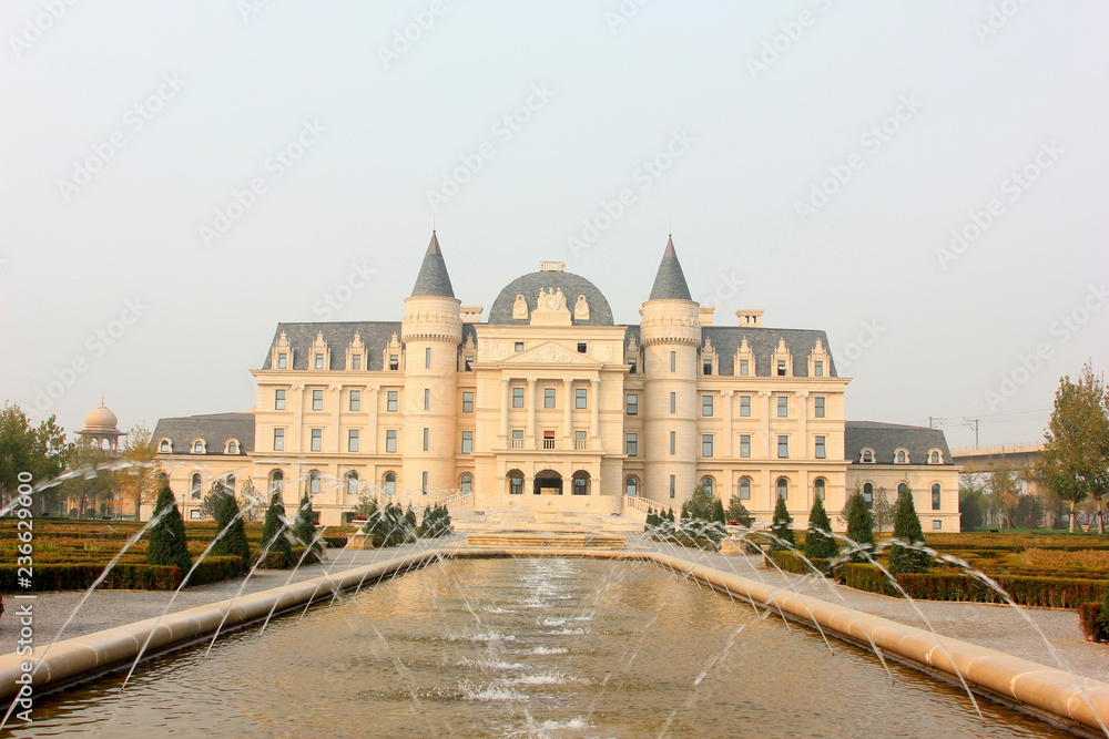 Europe type style landscape architecture in a park, china