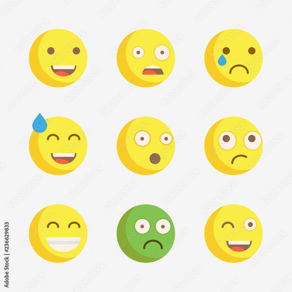 Emoji. Vector icons emoji. Expressionless emoji.