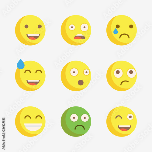 Emoji. Vector icons emoji. Expressionless emoji.
