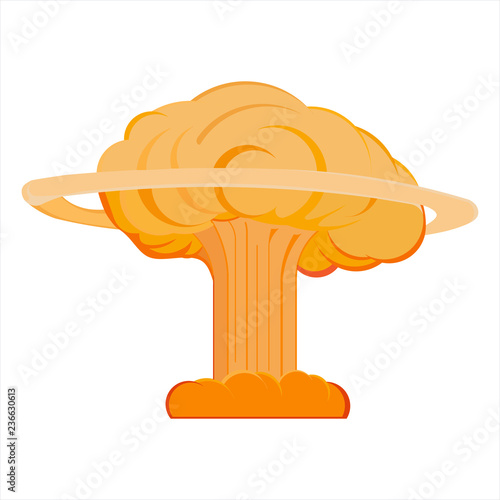image of a nuclear explosion, blast wave, total destruction