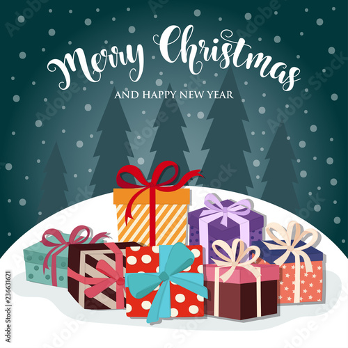 Christmas card with presents