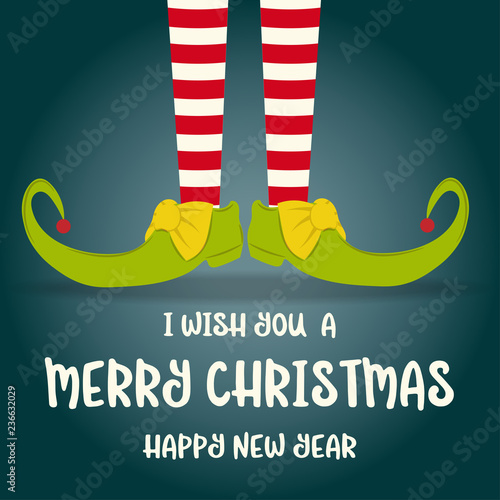  Christmas card with elf legs