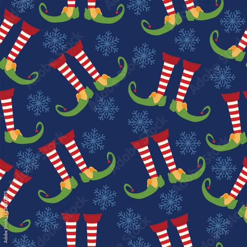 Christmas seamless pattern with elf legs
