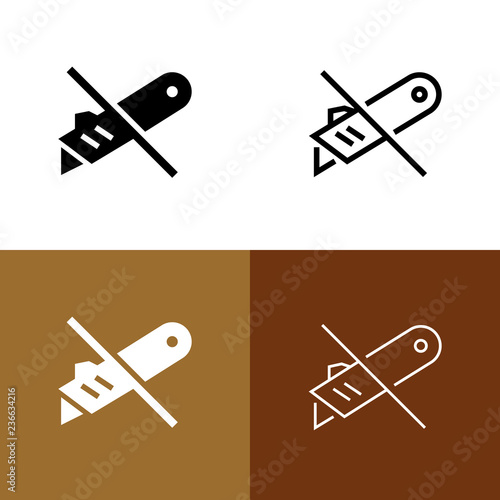 Do Not Cut Icon Set