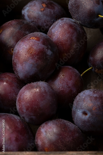 Natural ripe plums