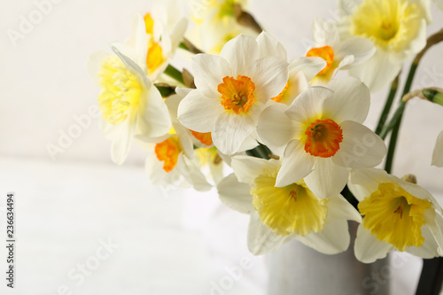 White and yellow spring flowers