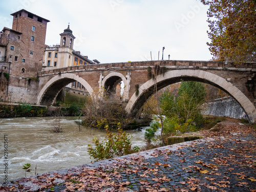 Bridge on a Tiber Island of Rome © Fran Now