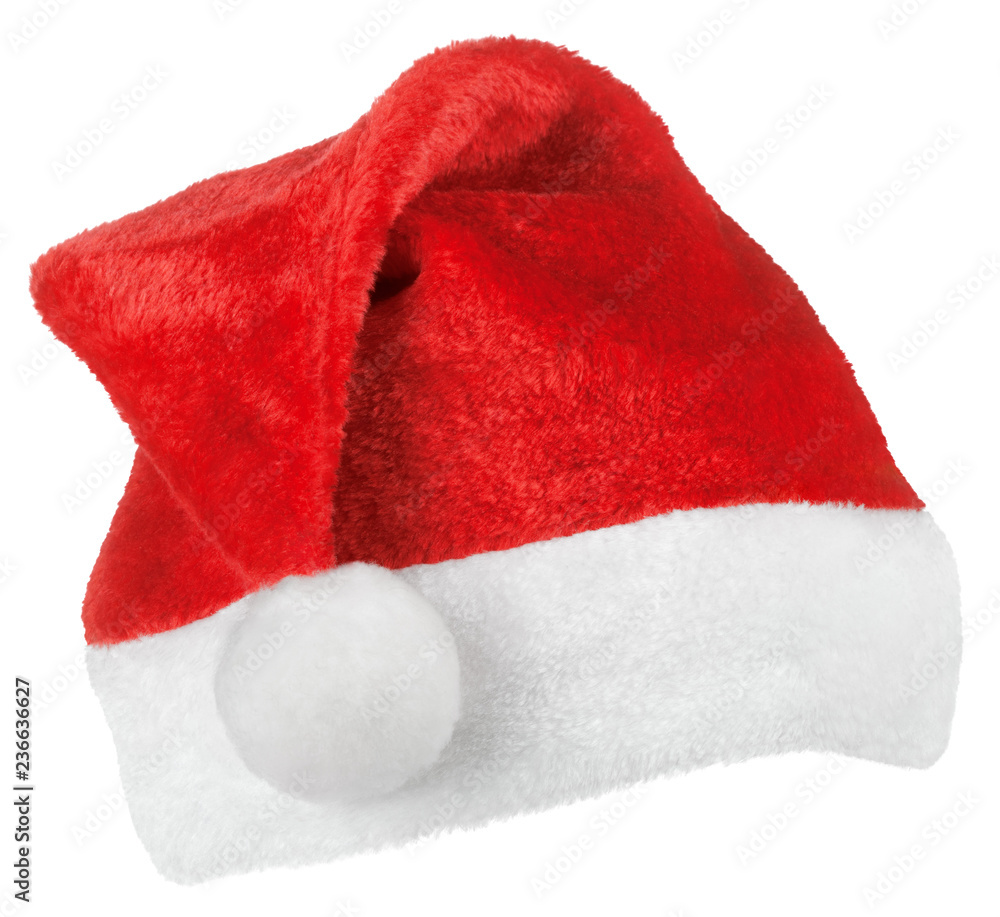 Santa Claus or christmas red hat isolated on white background Santa Claus or christmas red hat isolated on white background