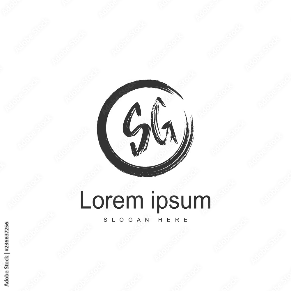 Initial letter SG Logo template design. minimal letter logo Initial letter SG Logo template design. minimal letter logo