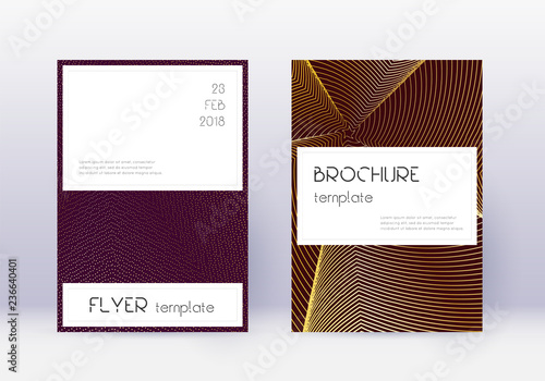 Stylish cover design template set. Gold abstract l