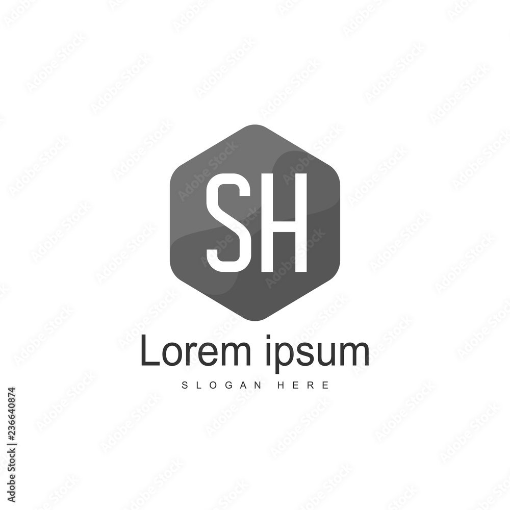 Initial letter SH Logo template design. minimal letter logo Initial letter SH Logo template design. minimal letter logo