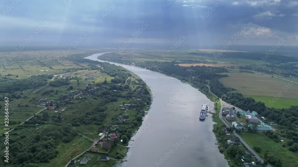 Flight over the Volkhov River, Russia, 4k Flight over the Volkhov River, Russia, 4k