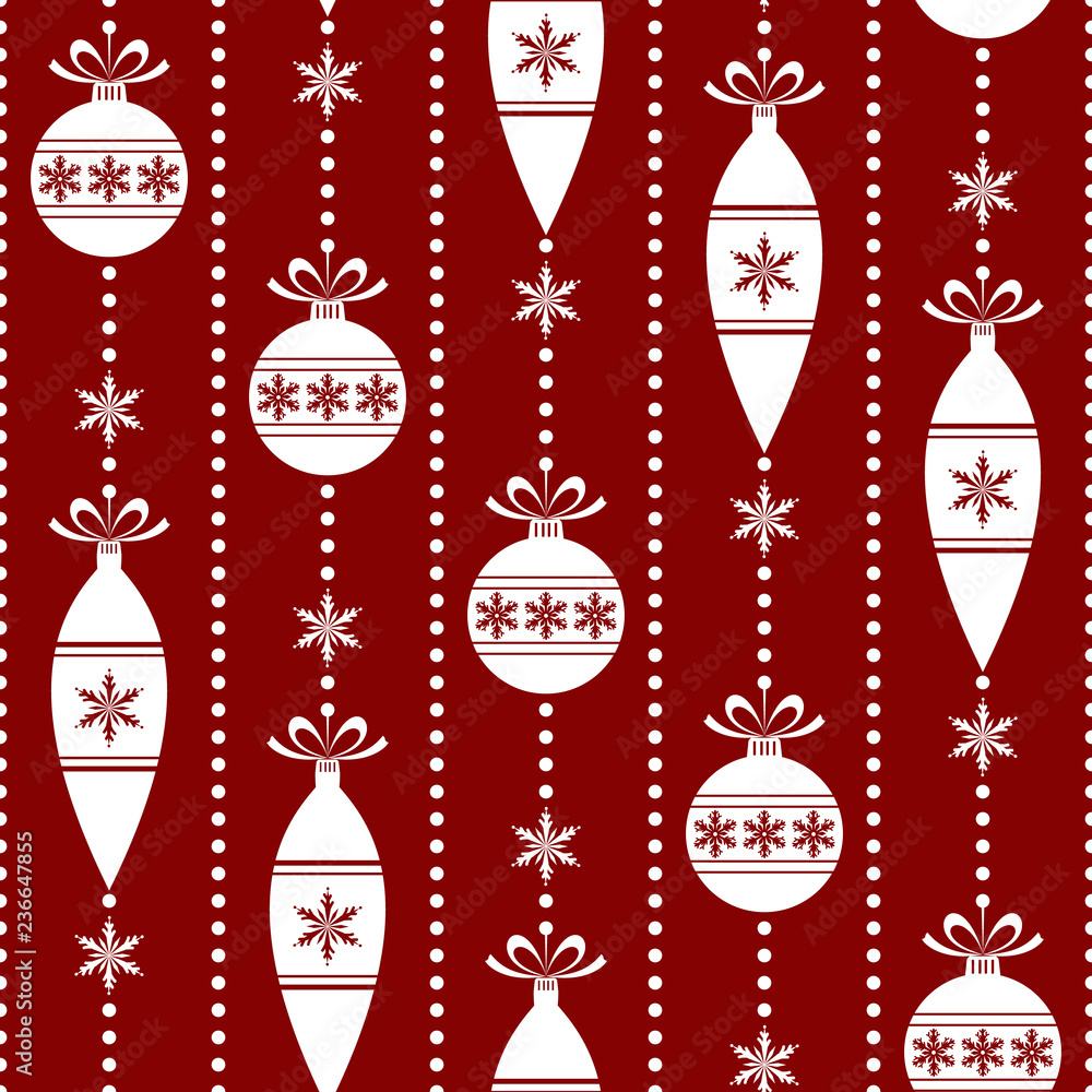 christmas seamless background with balls and snowflakes christmas seamless background with balls and snowflakes