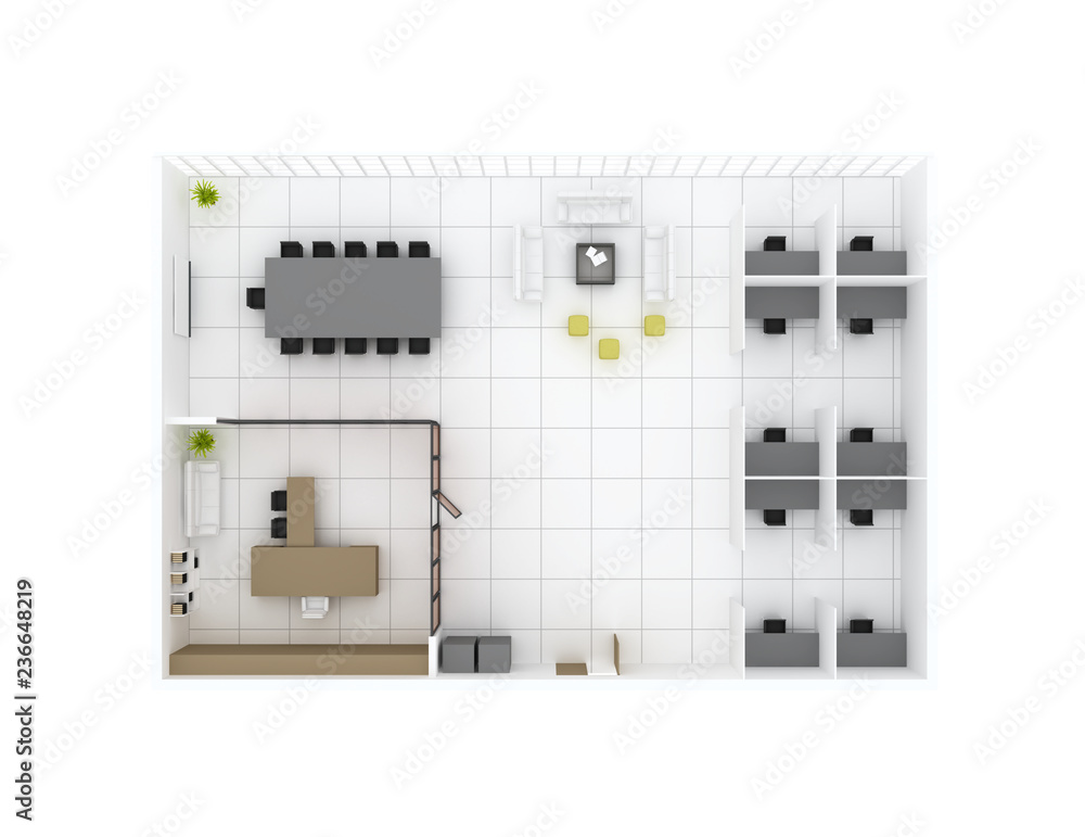 Office floor plan top view Stock Illustration | Adobe Stock
