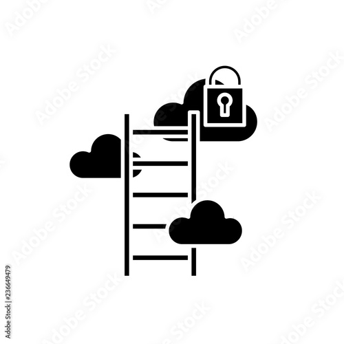 Business possibilities black icon, concept vector sign on isolated background. Business possibilities illustration, symbol