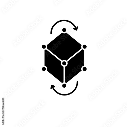 Business model pivot black icon, concept vector sign on isolated background. Business model pivot illustration, symbol