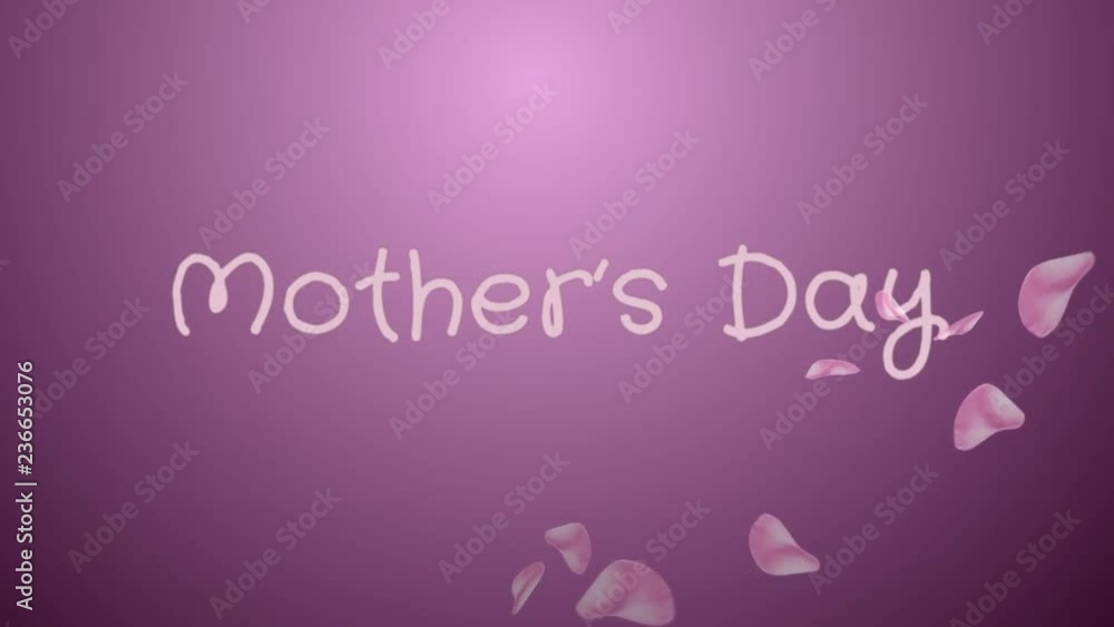Animation Mother's day, greeting card, pink petals, lilac background Animation Mother's day, greeting card, pink petals, lilac background