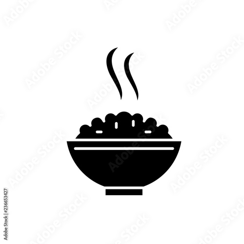 Porridge black icon, concept vector sign on isolated background. Porridge illustration, symbol