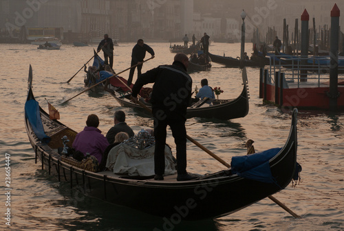 Gondolas and gondoliers in Venice © Diana Leadbetter
