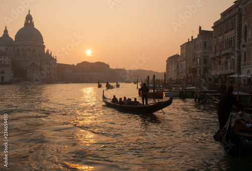 gondolas on the grand canal in Venice