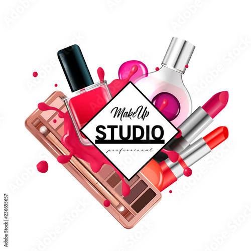  Make up studio logo design template.