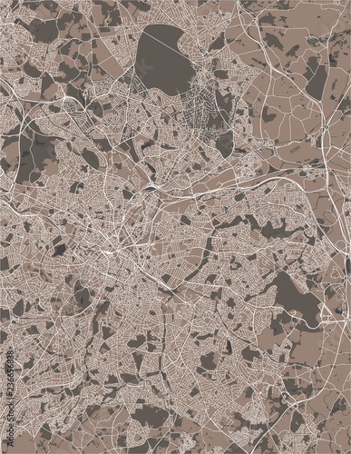 Map of the city of Birmingham, Wolverhampton, English Midlands, United Kingdom, England photo