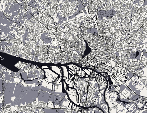 map of the city of Hamburg,, Germany photo