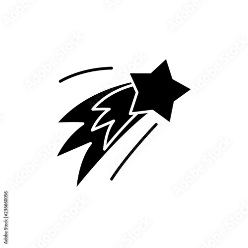 New year's salute black icon, concept vector sign on isolated background. New year's salute illustration, symbol