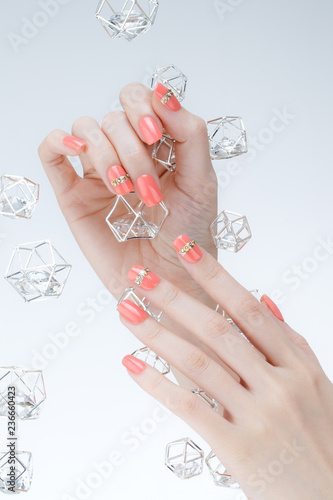 a woman's nail, designed with nail art