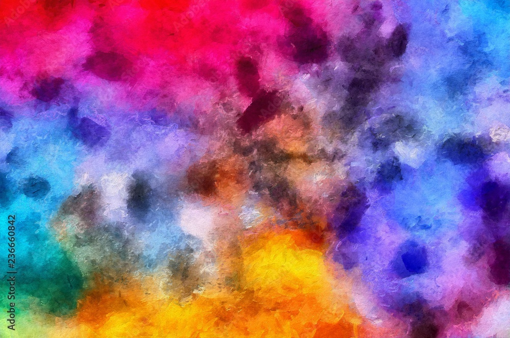 Detailed close-up grunge multi color abstract background. Dry brush strokes hand drawn oil painting on canvas texture. Creative simple pattern for graphic work, web design or wallpaper. 