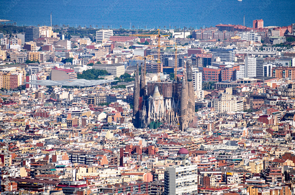 Fototapeta premium Aerial view of Barcelona