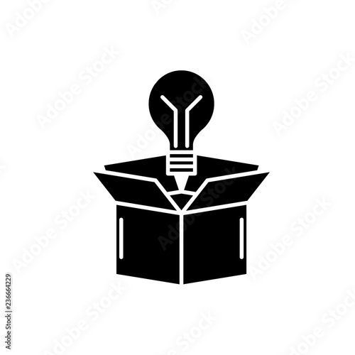 Great business ideas black icon, concept vector sign on isolated background. Great business ideas illustration, symbol