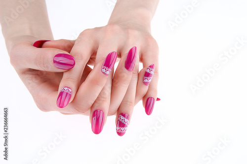 a woman's nail, designed with nail art