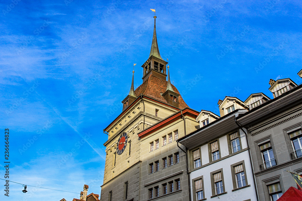 The Zytglogge is a landmark medieval tower in Bern, Switzerland. Built in the early 13th century, it has served the city as guard tower, prison, clock tower, centre of urban life and civic memorial.