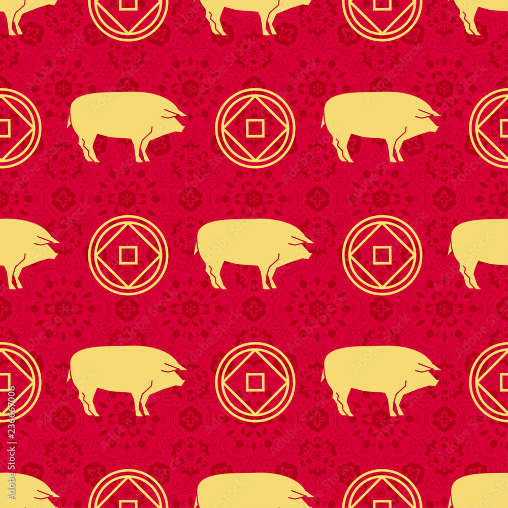 New Year red seamless background. Vector illustration New Year red seamless background. Vector illustration
