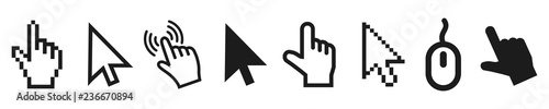 Set of flat modern cursor icons – vector photo
