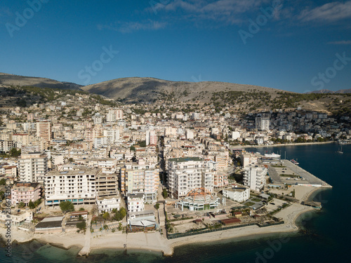Saranda city in december empty of tourists
