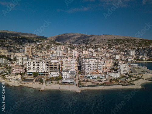 Part of saranda city crowded with buildings