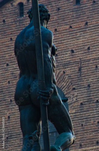 detail of the neptune fountain in Bologna