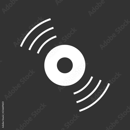 White Sattelite vector icon on the black