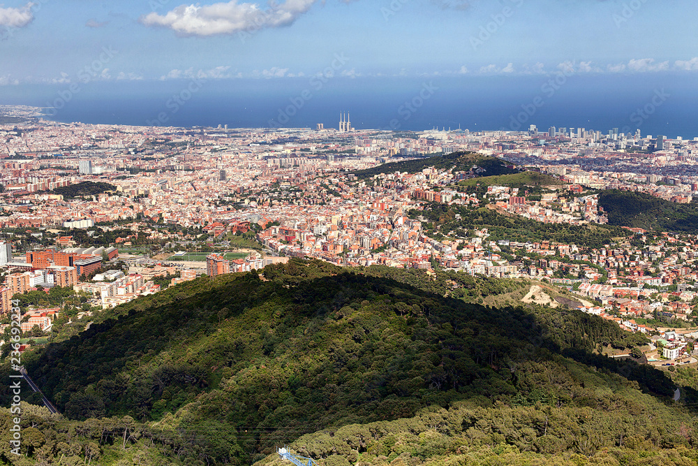Fototapeta premium Panoramic view of Barcelona Spain