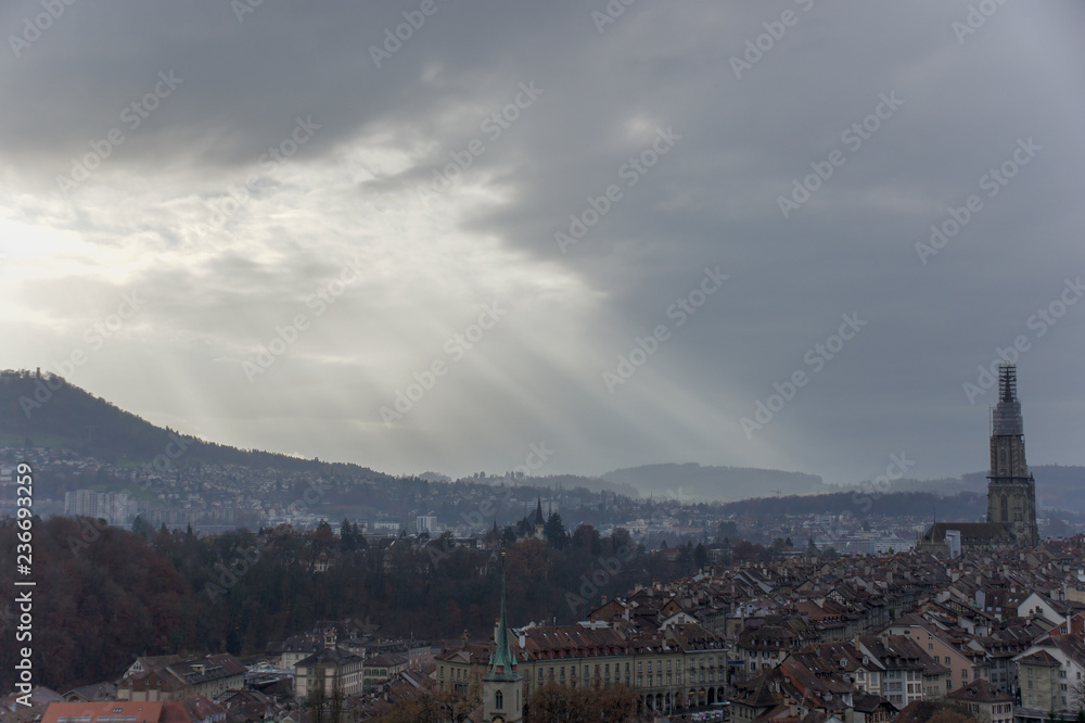  スイス　ベルン　郊外から見る街の風景　2012年11月