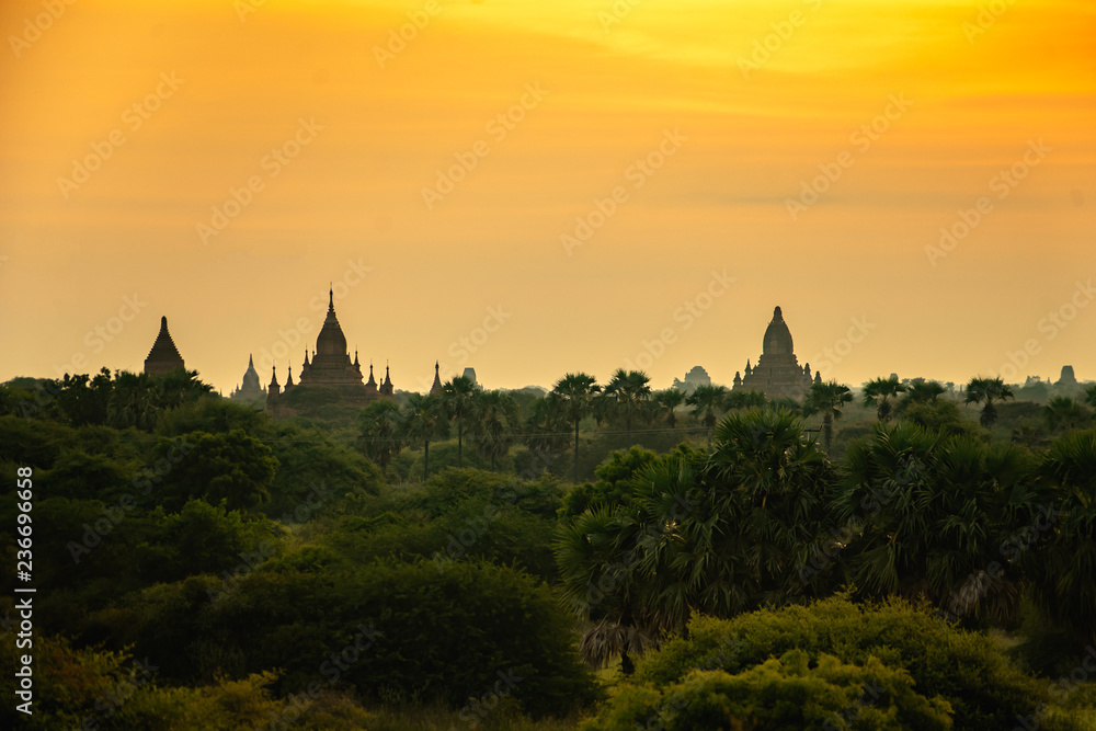Bagan pagodas at sunrise in Mandalay, Myanmar