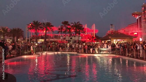 Partying at beach hotel in Ibiza photo