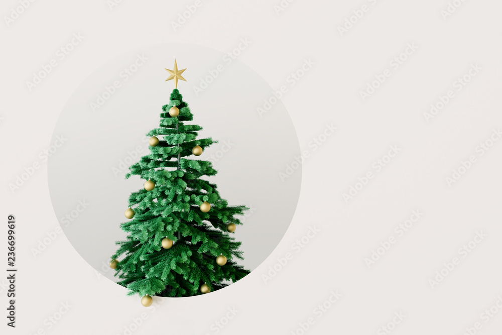Christmas tree with copy space. 3d rendering Christmas tree with copy space. 3d rendering