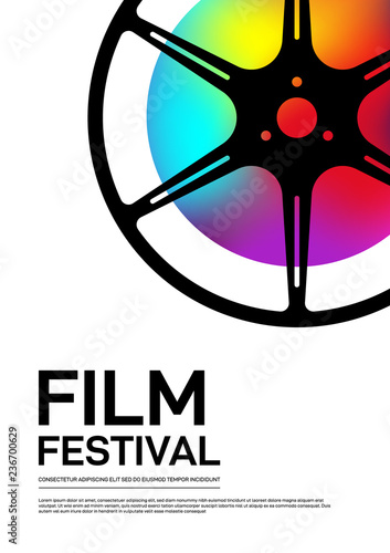 Movie and film poster design template background modern vintage retro style