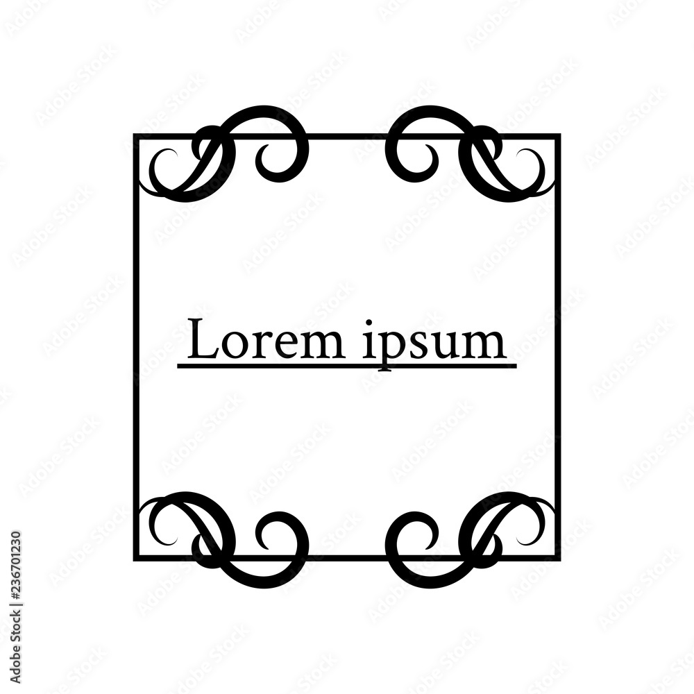 Set of frame curls and scrolls element. Set of frame curls and scrolls element.